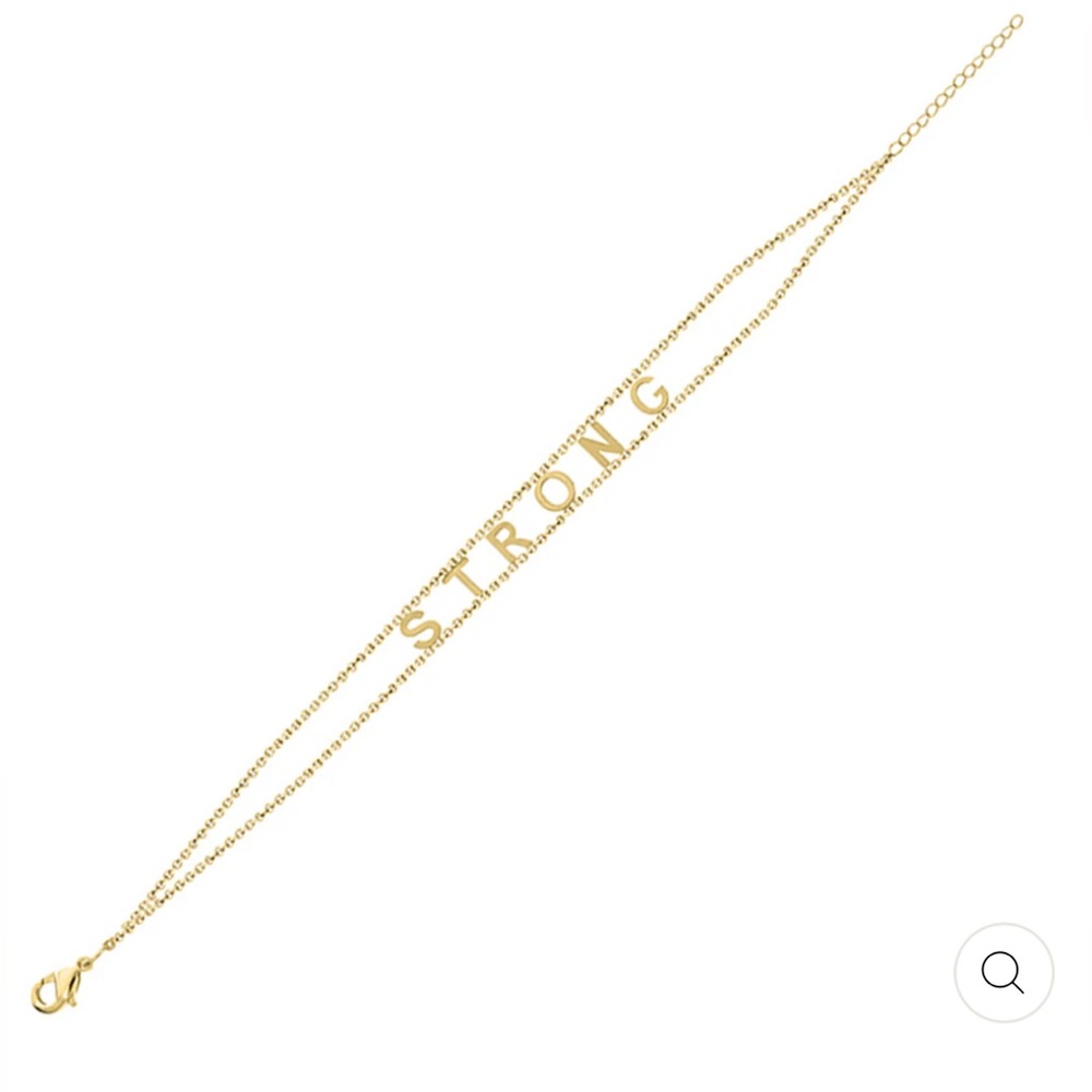 NEW Maya J NYC “STRONG” Empowered bracelet w/ gift pouch 8” Oprah’s Fav!!